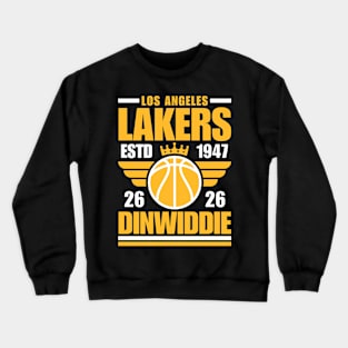 Los Angeles Lakers Dinwiddie 26 Basketball Retro Crewneck Sweatshirt